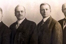 Die vier Gründer des ersten Rotary Clubs (von links): Gustavus Loehr, Silvester Schiele, Hiram Shorey und Paul Harris (© Rotary International)