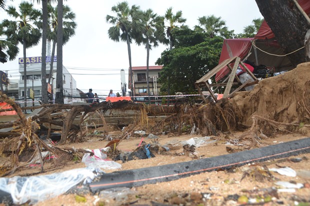 Die Jomtien Beach Gegend erlitt schwere Schäden. 