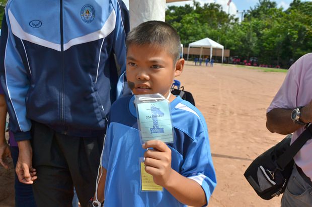 Sompop Kijbamrung lief in seiner Altersgruppe von 8-11 Jahren die 50-Meter Strecke am schnellsten. 