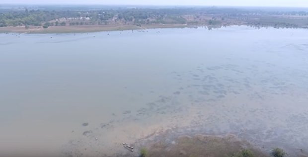 Eine Luftaufnahme von der Nong Nontai Gegend wo der ‘See der Liebe’ gebaut wird.