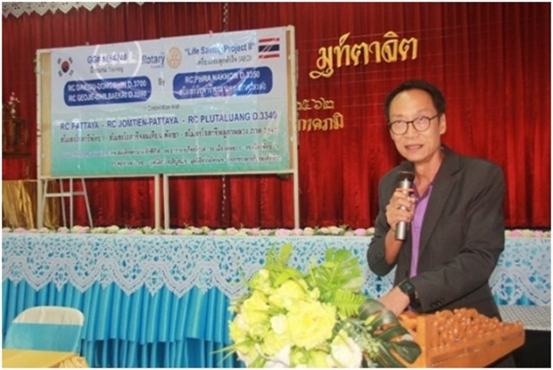 PP Vutikorn Kamolchote vom Rotary Club Jomtien Pattaya, ist der Ko-Ordinator des Global Grant Projekts in Chonburi.