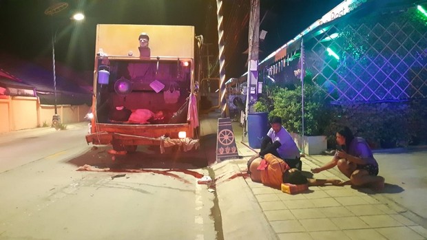 Dem Müllarbeiter Thanong Sangthong wurde das linke Bein bei dem Unfall fast ganz abgerissen.