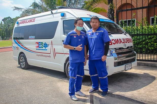 Das Rettungsteam des Bangkok Hospital Pattaya stand immer bereit.