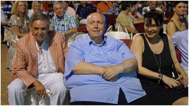 (Von links) Axel Brauer und Reiner Calmund mit Gattin.